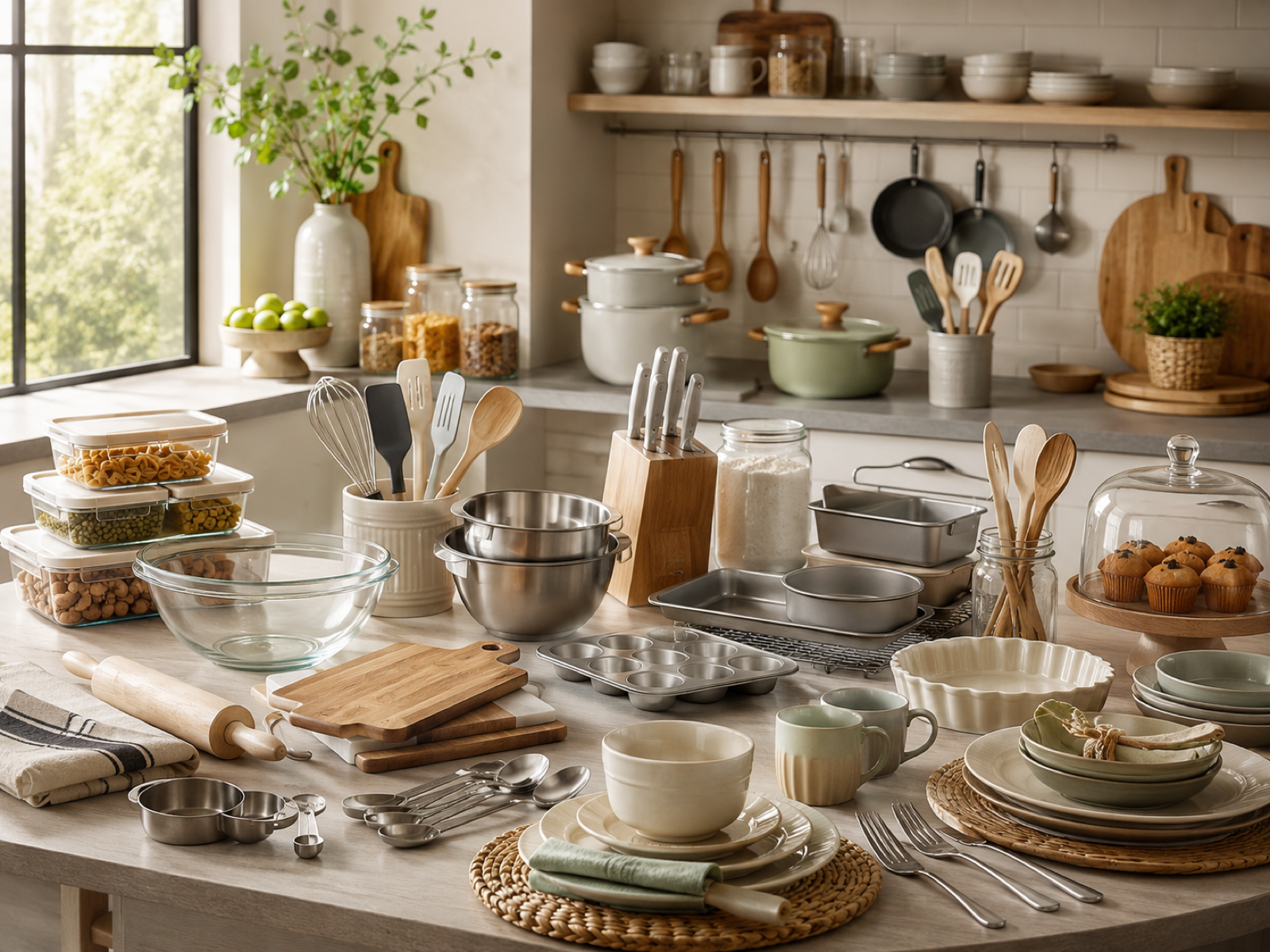 Kitchen dining and baking products displayed for sourcing selection